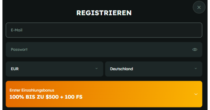 FoxSlots Registrierung